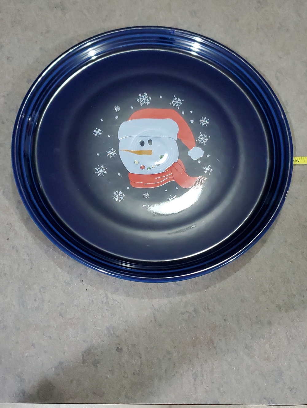 Feista Style Button Snowman  platter